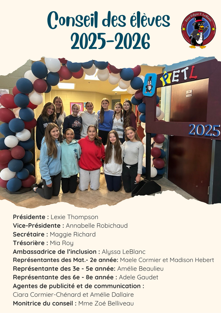 Conseil des élèves 2025 2026 PETL